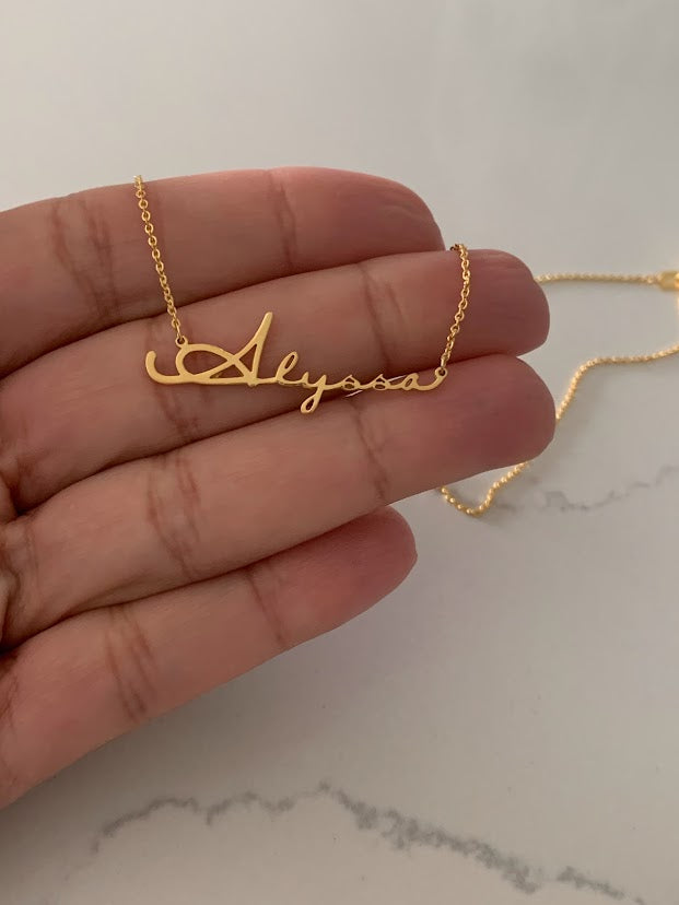 Personalized Name Necklace in Sterling Silver or Gold Vermeil