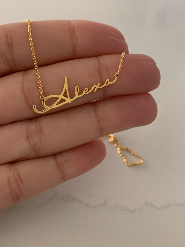 Personalized Name Necklace in Sterling Silver or Gold Vermeil