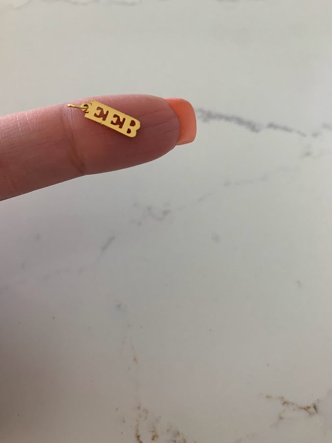 4MM 14K Solid Gold Name| Word Pendant | Personalized Pendant | Personalized Name Charm