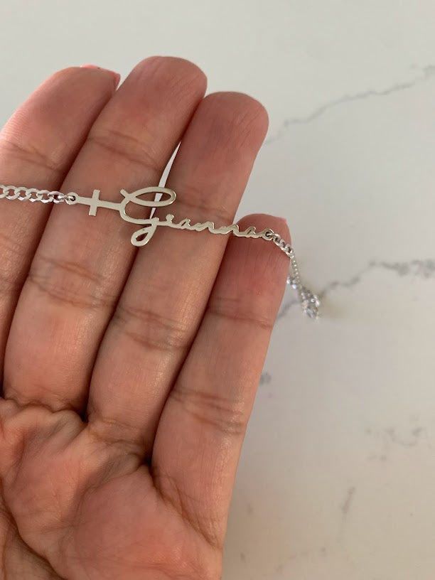 14K Gold Personalized First Holy Communion Bracelet, Personalized Name Bracelet, Holy Communion Jewelry, Goddaughter Confirmation Gift