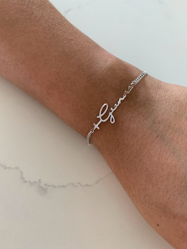 14K Gold Personalized First Holy Communion Bracelet, Personalized Name Bracelet, Holy Communion Jewelry, Goddaughter Confirmation Gift