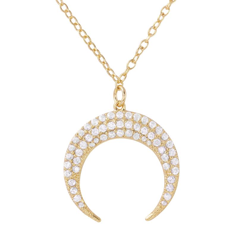 Reversed  Crescent Moon Necklace in Sterling Silver
