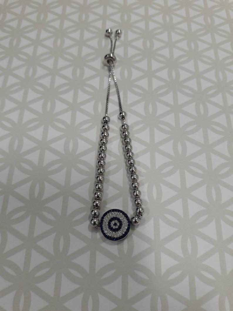 Evil Eye Bracelet in Sterling Silver