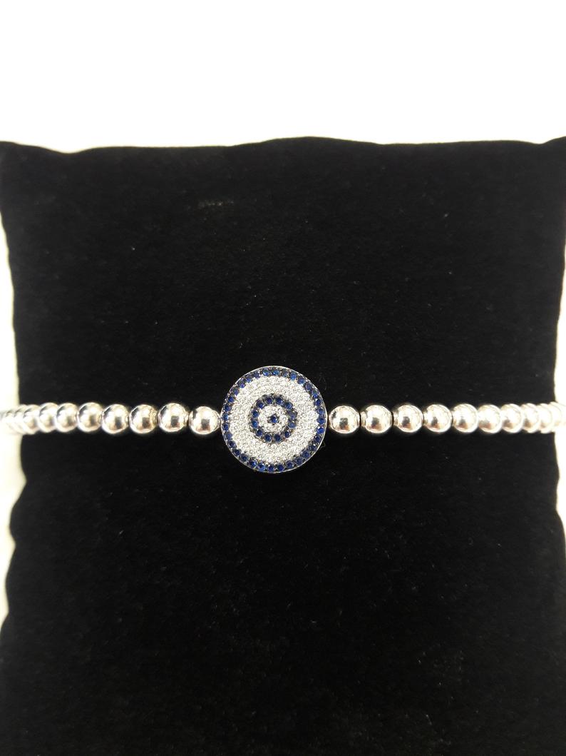 Evil Eye Bracelet in Sterling Silver