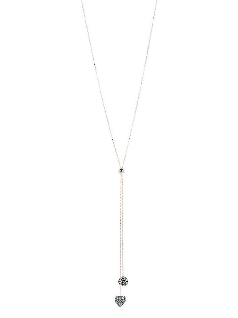 Long Heart Necklace in Sterling Silver