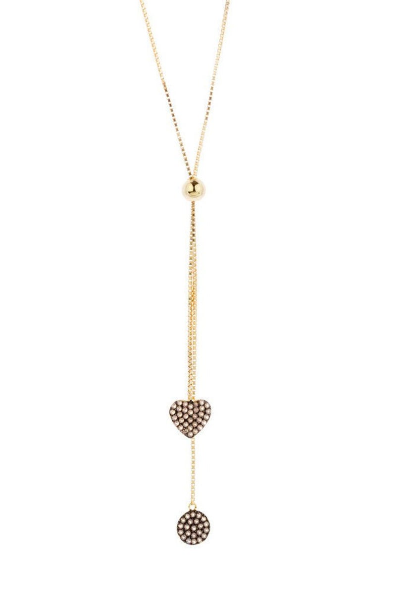 Long Heart Necklace in Sterling Silver