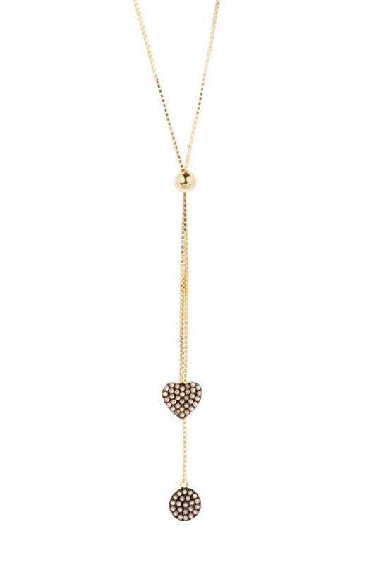 Long Heart Necklace in Sterling Silver