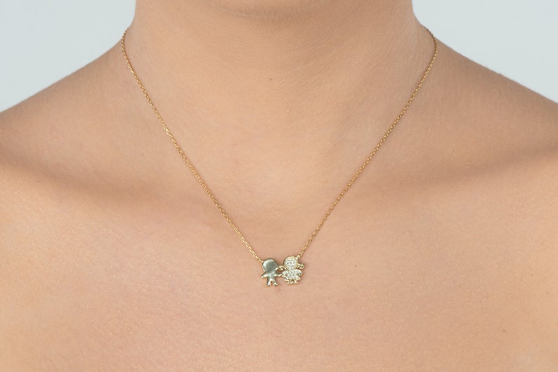 Boy & Girl Necklace for mom