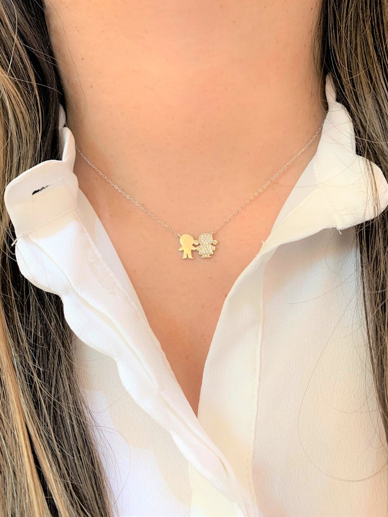 Boy & Girl Necklace for mom