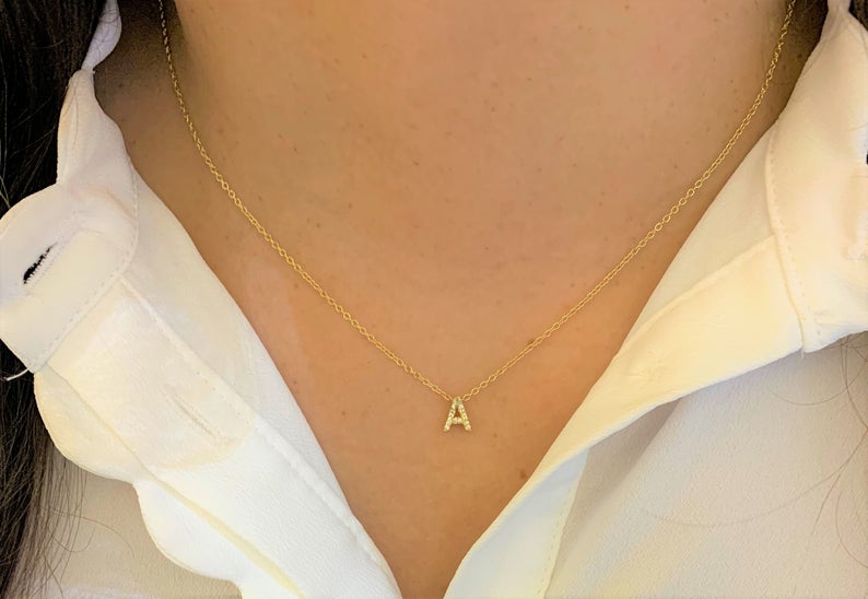 Top Seller: Pave Initial Necklace | Initial Necklace | Letter Chain