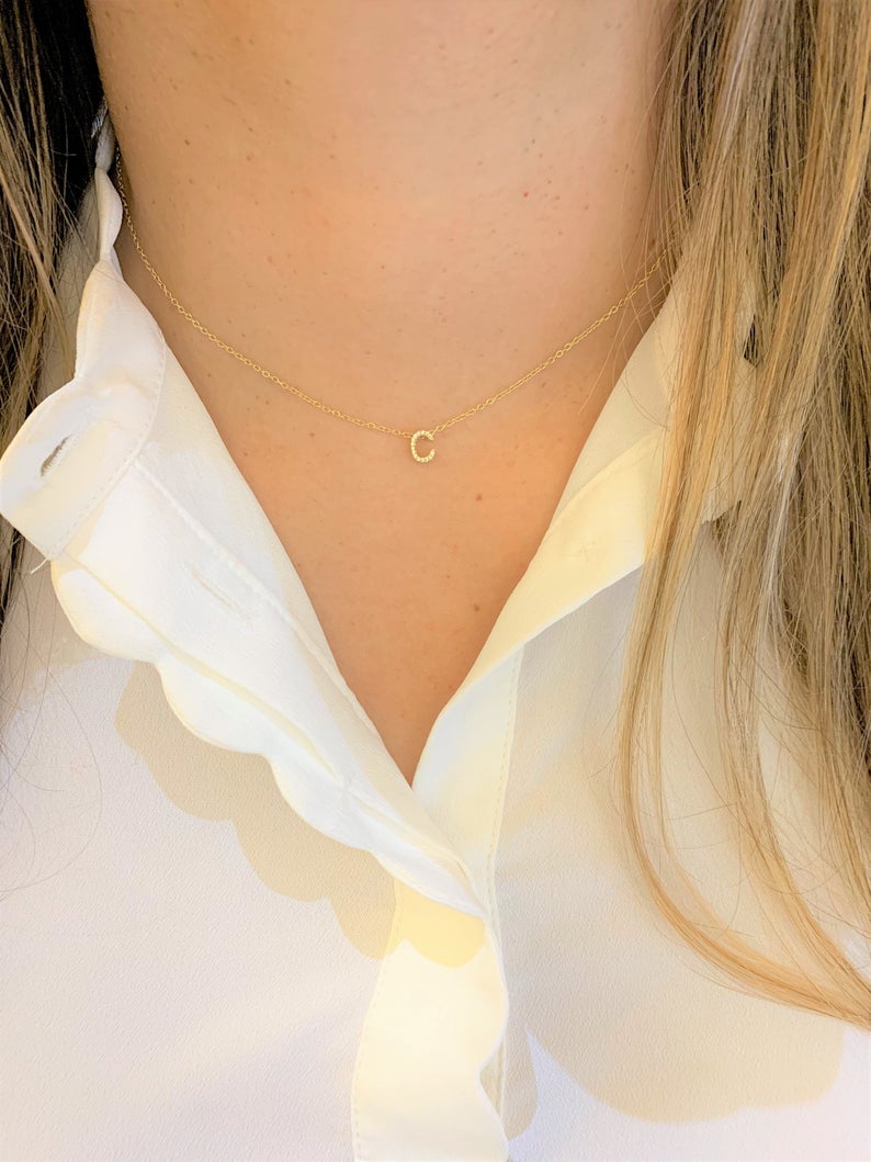 Top Seller: Pave Initial Necklace | Initial Necklace | Letter Chain