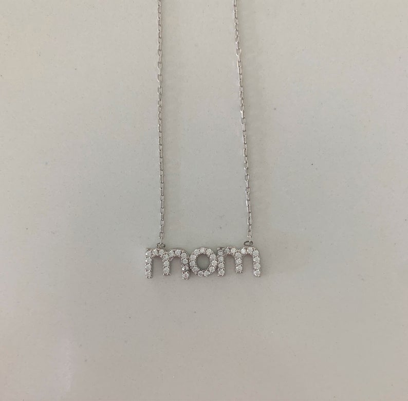 Mom Necklace in Sterling Silver, Lowercase Mom Necklace, Dainty Necklace, Delicate Jewelry, Minimalist Necklace, Necklace, Mothers Necklace