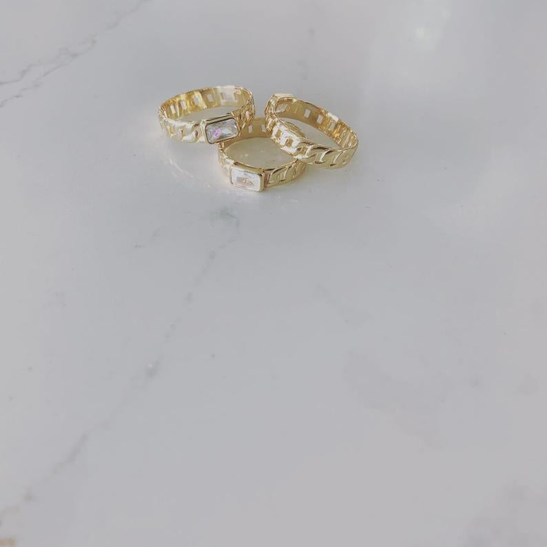 925 Sterling Silver Cuban Link Ring