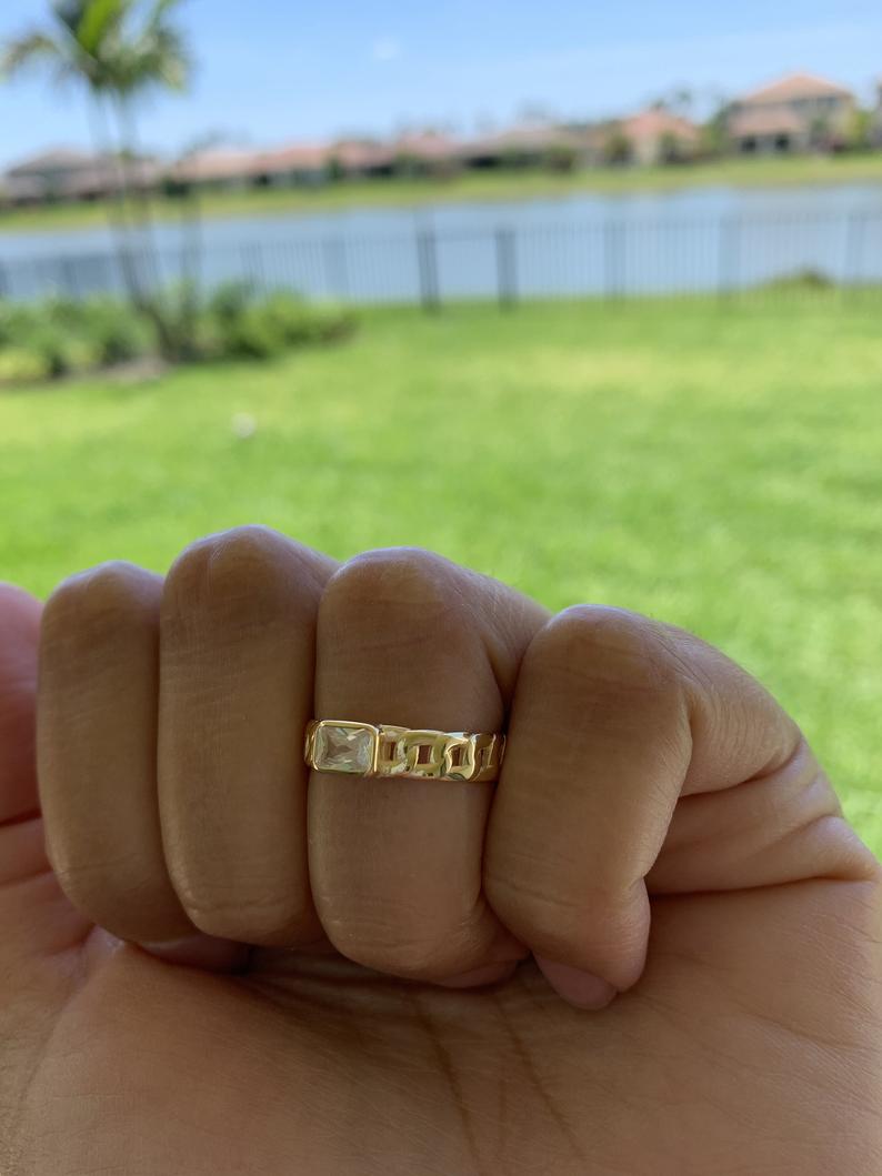 925 Sterling Silver Cuban Link Ring