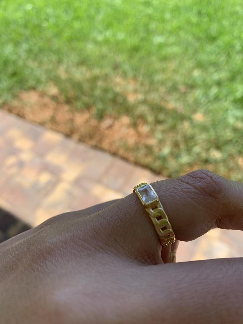 925 Sterling Silver Cuban Link Ring