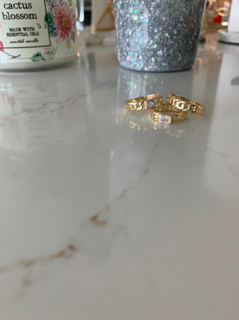 925 Sterling Silver Cuban Link Ring