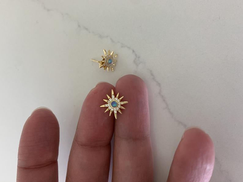 Sun Earrings in Gold Vermeil and Sterling Silver