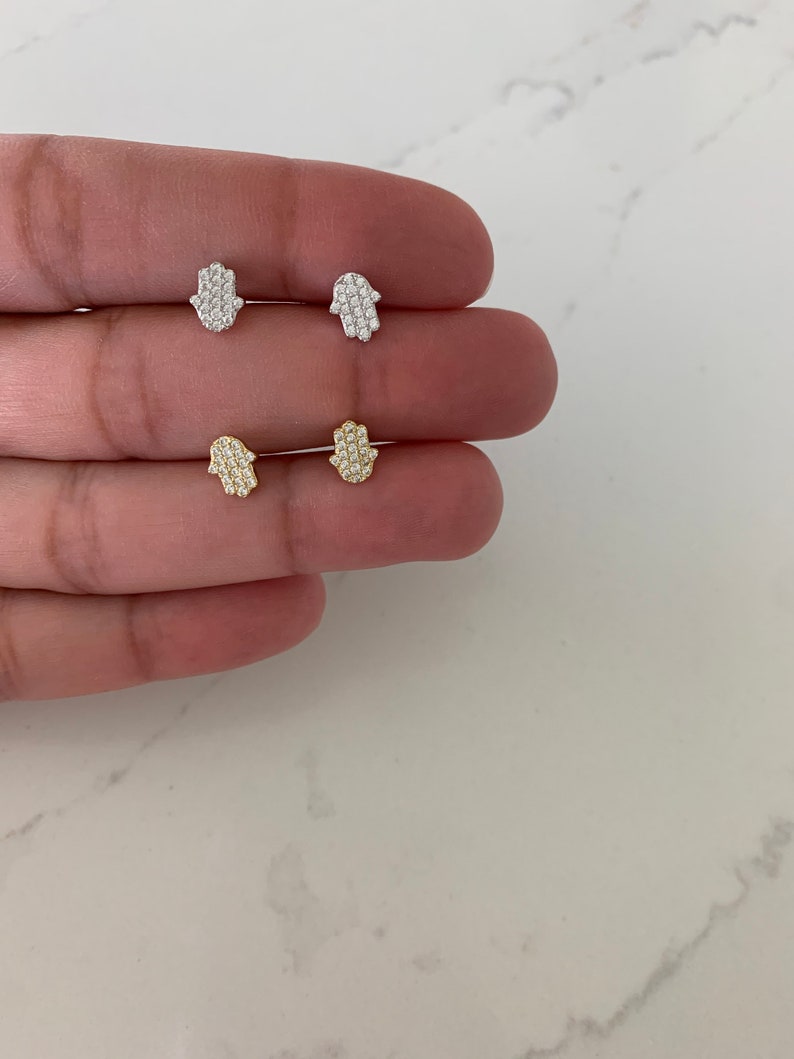 Tiny Hamsa Earrings