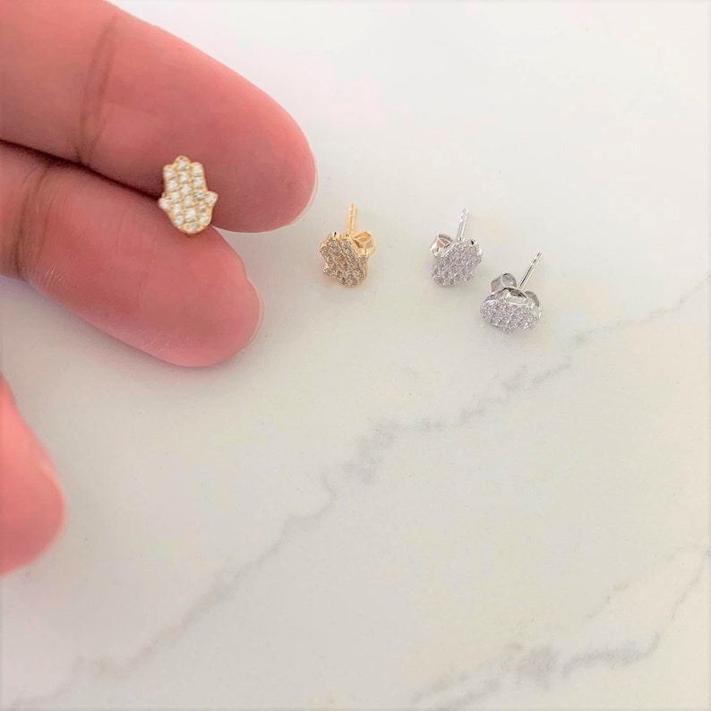 Tiny Hamsa Earrings