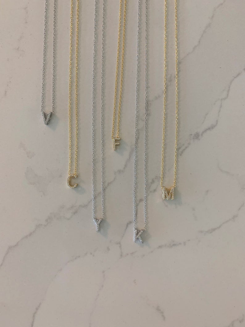 Top Seller: Pave Initial Necklace | Initial Necklace | Letter Chain