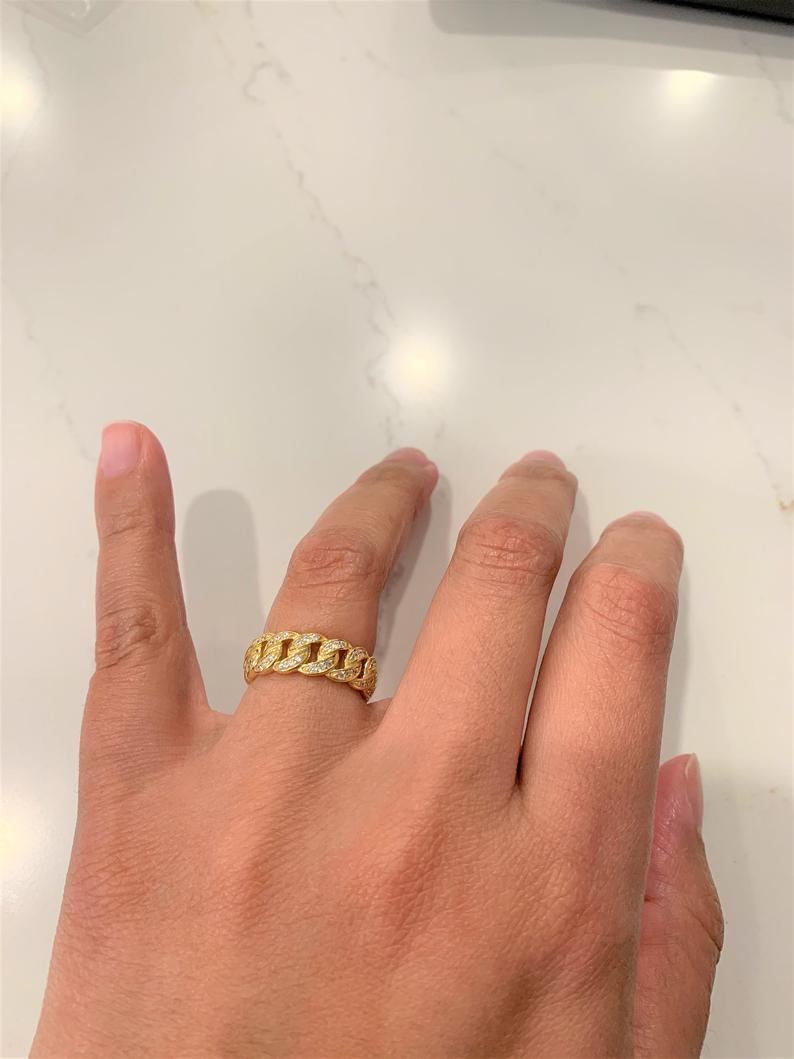 Sterling Silver Cuban Link Ring