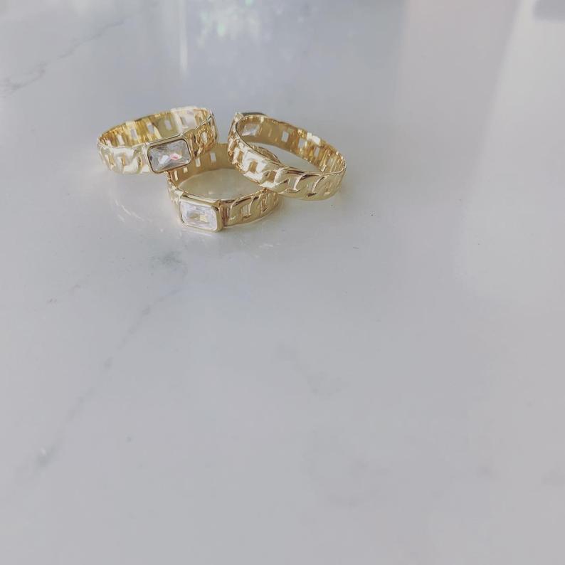 925 Sterling Silver Cuban Link Ring