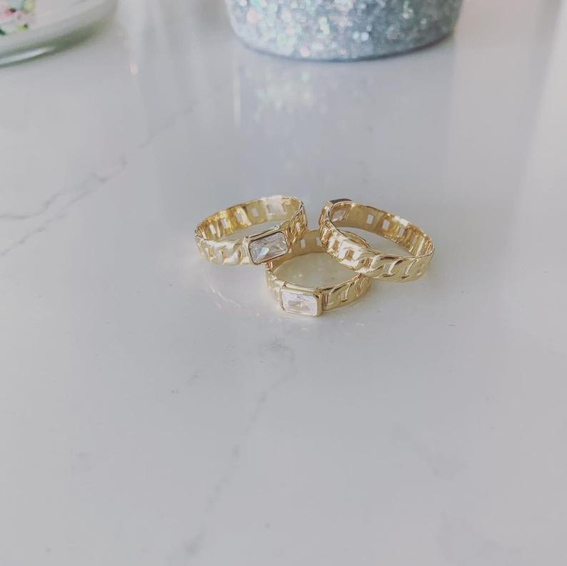 925 Sterling Silver Cuban Link Ring