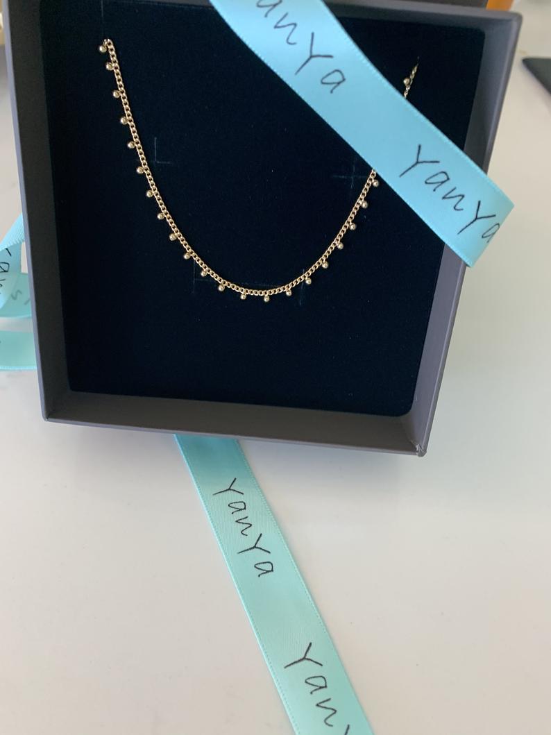 Beaded Chain Necklace Gold | Gold-filled