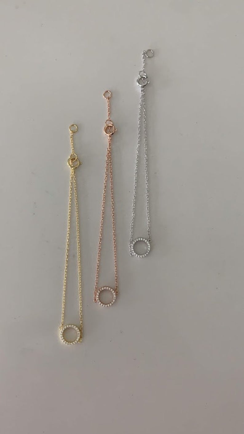 Hollow Circle Bracelet in Sterling Silver