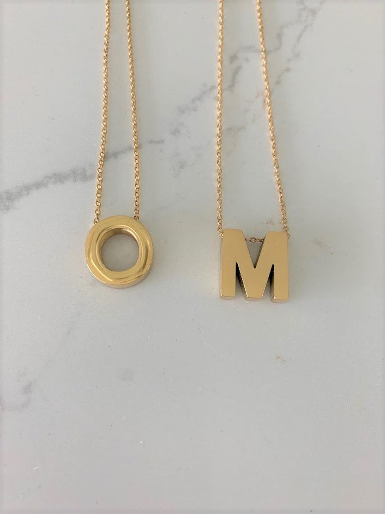 Medium Sized BOLD Initial Necklace | Bold Letter Necklace | Initial Necklace | Alphabet Necklace | Stainless Steel | Stainless Steel Initial