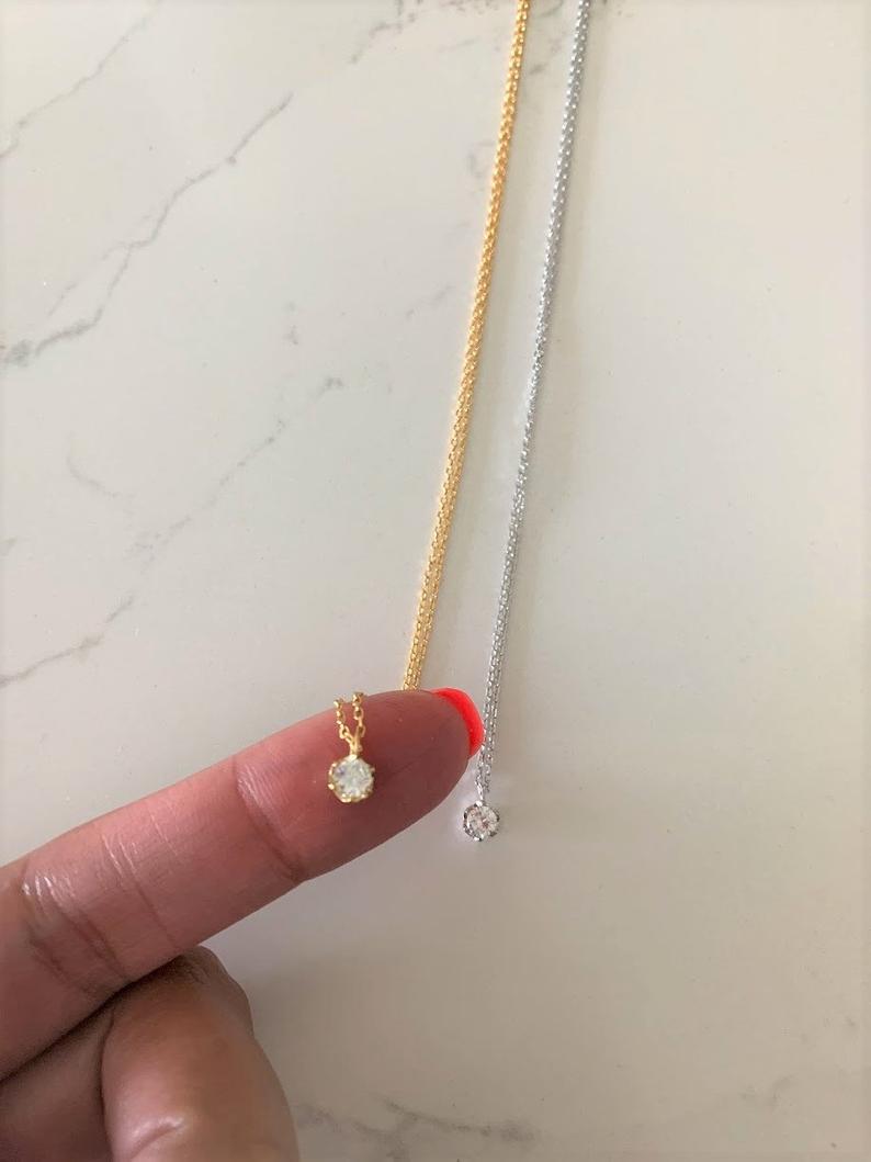5MM Dangling Solitaire Necklace