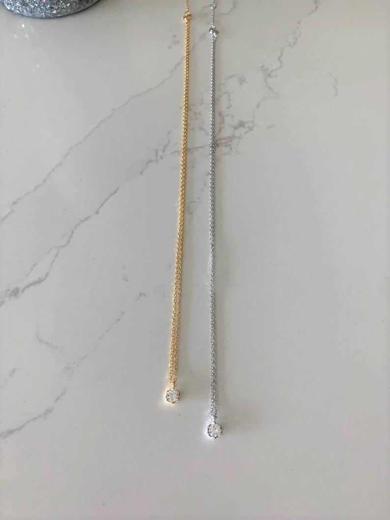 5MM Dangling Solitaire Necklace