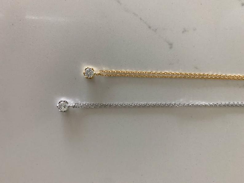 5MM Dangling Solitaire Necklace