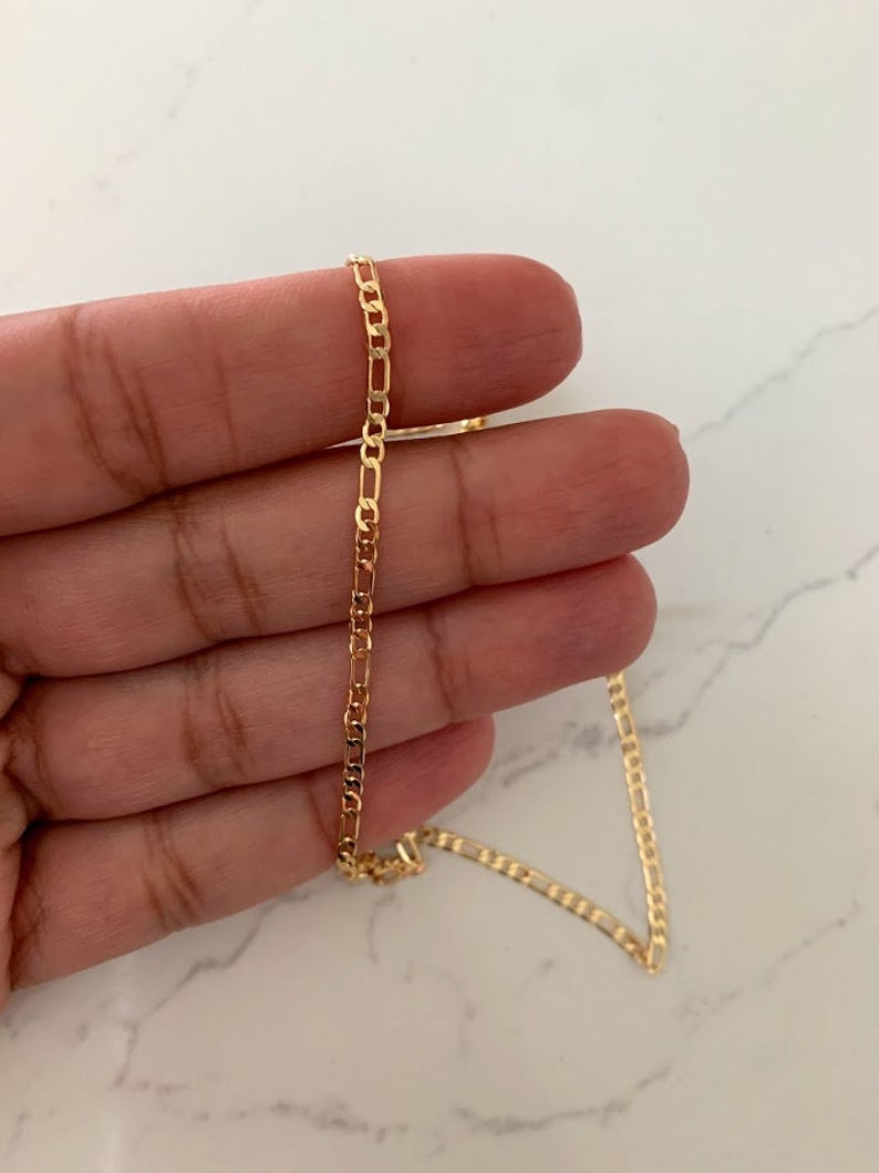 Dainty Bracelet 2MM Flat Figaro Bracelet