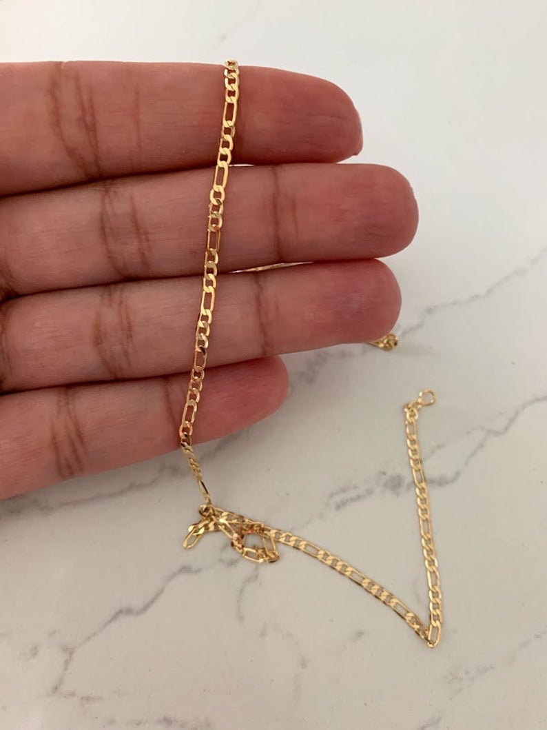 2MM Dainty Figaro Necklace in Gold-filled | Best Seller