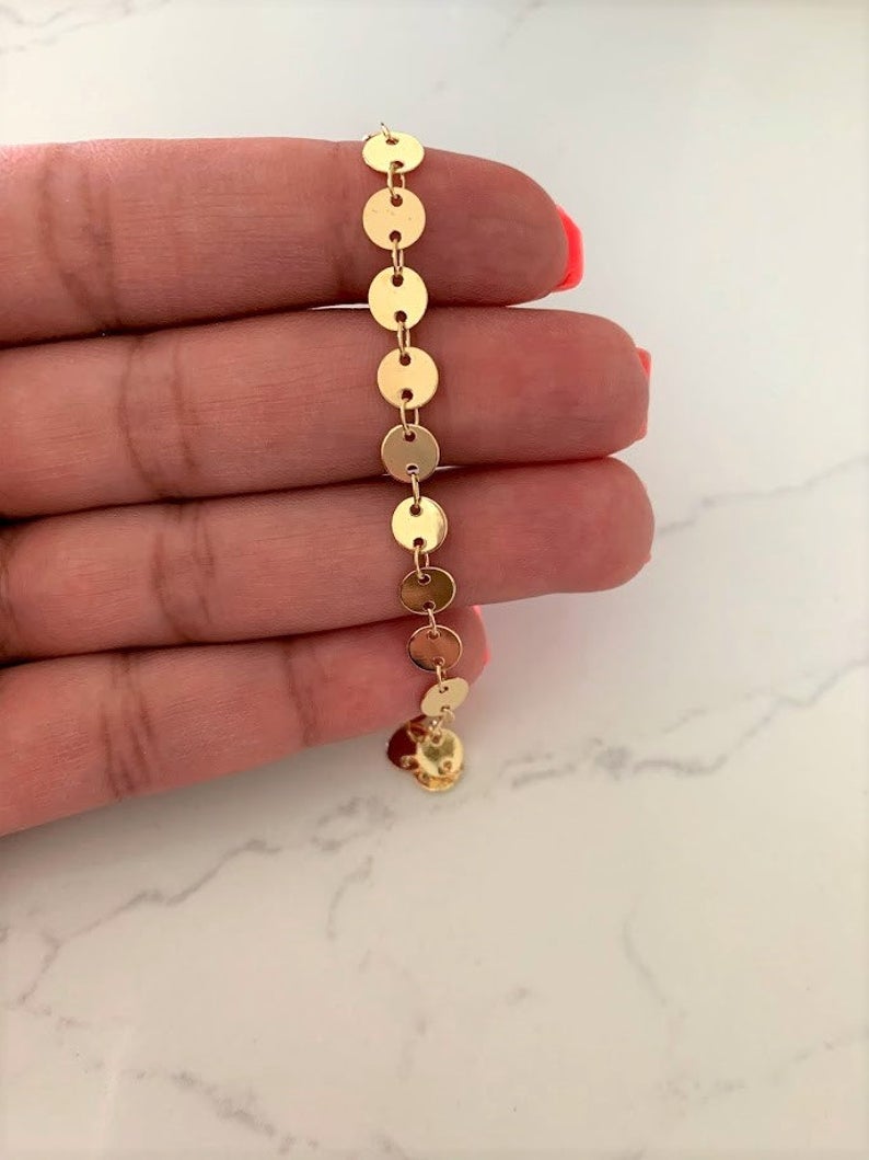 Gold Disc Choker Necklace in Gold-Filled