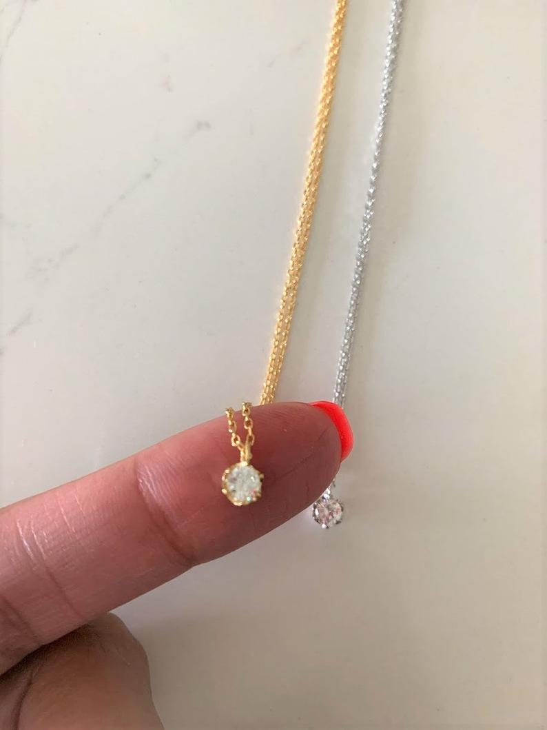 5MM Dangling Solitaire Necklace