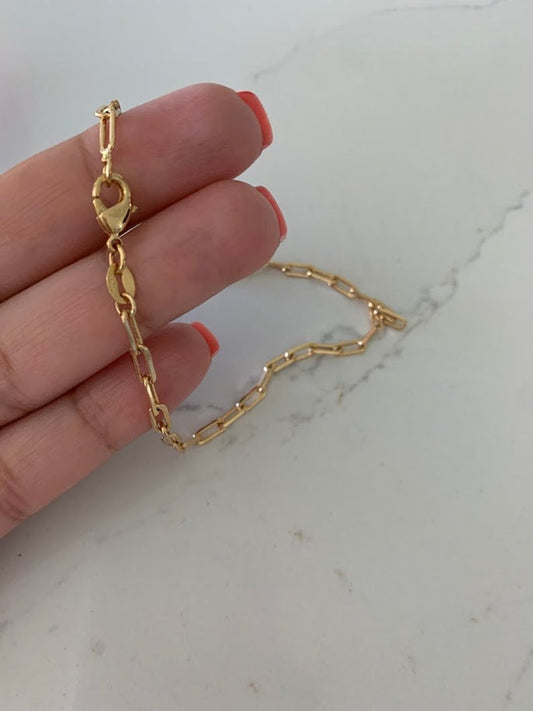 Gold Filled Paper Clip Bracelet