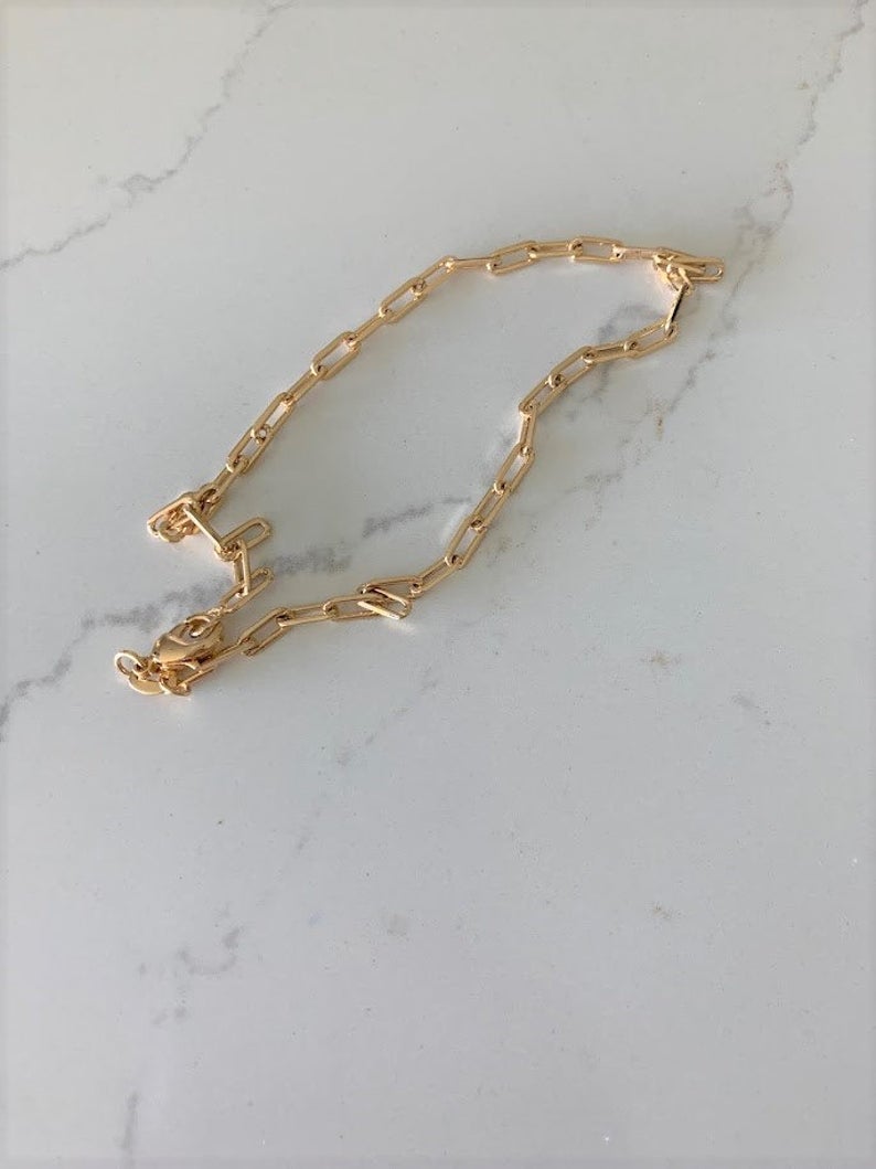 Gold Filled Paper Clip Bracelet