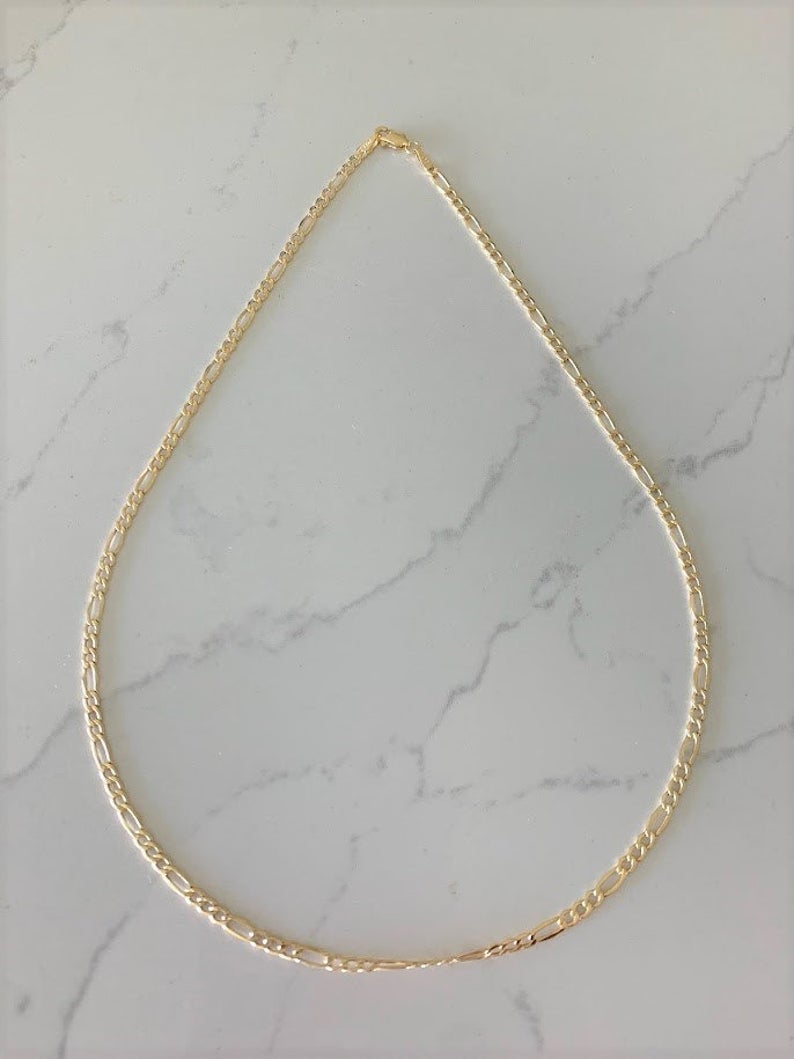 2.6MM 14K Yellow Gold Figaro Chain Necklace