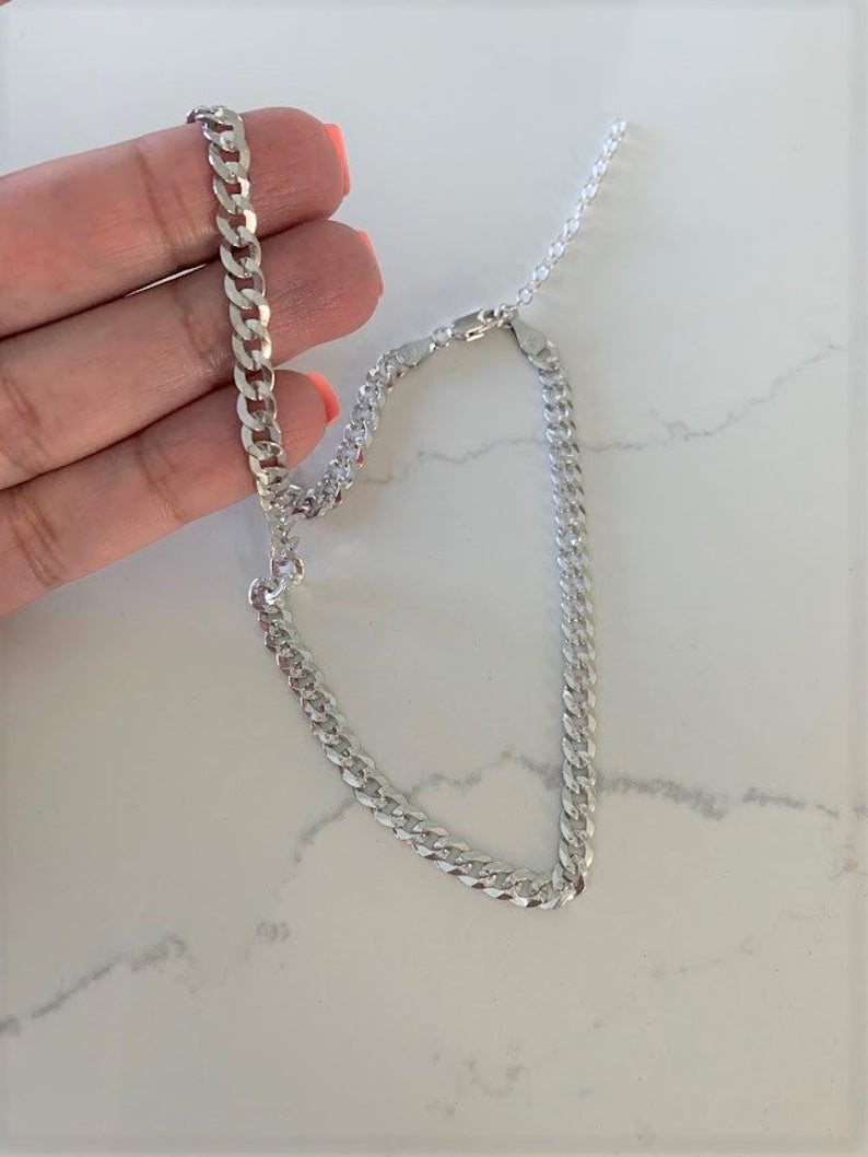 Cuban Curb Link Necklace in Sterling Silver