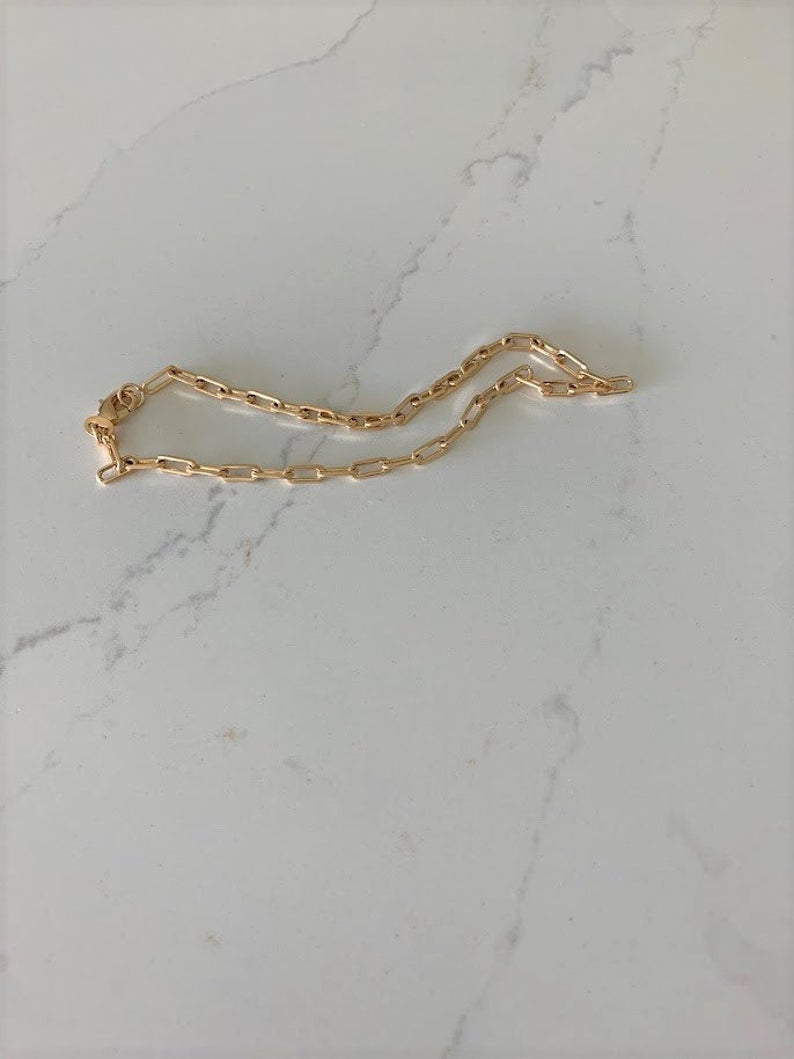 Gold Filled Paper Clip Bracelet