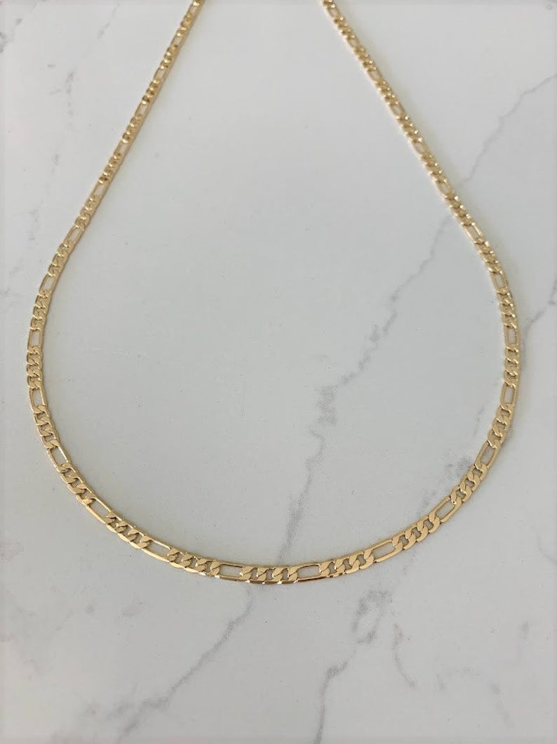 3MM Gold Plated Figaro Link Chain