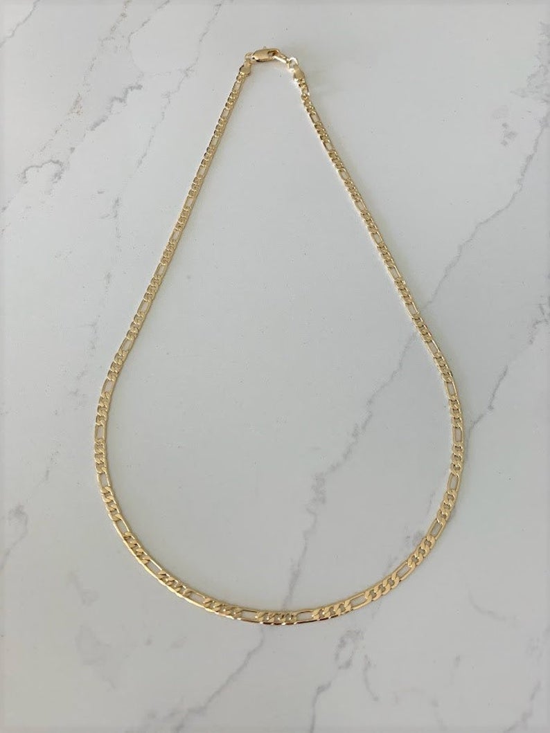 3MM Gold Plated Figaro Link Chain