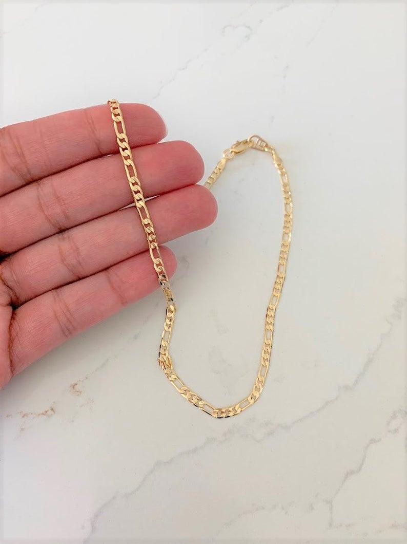 3MM Gold Plated Figaro Link Chain