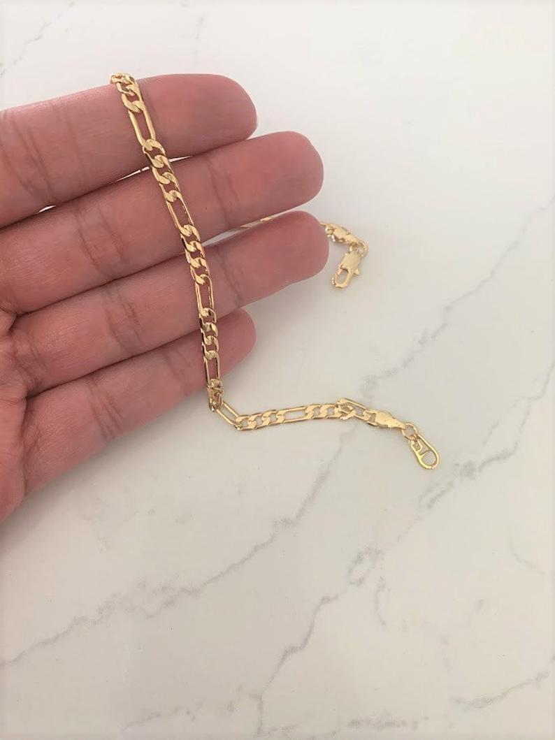Gold Plated Figaro Link Bracelet