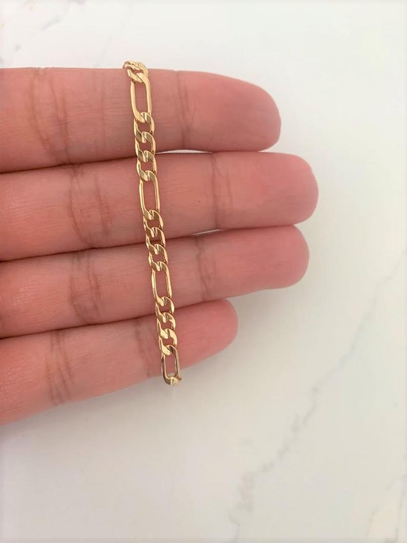 Gold Plated Figaro Link Bracelet