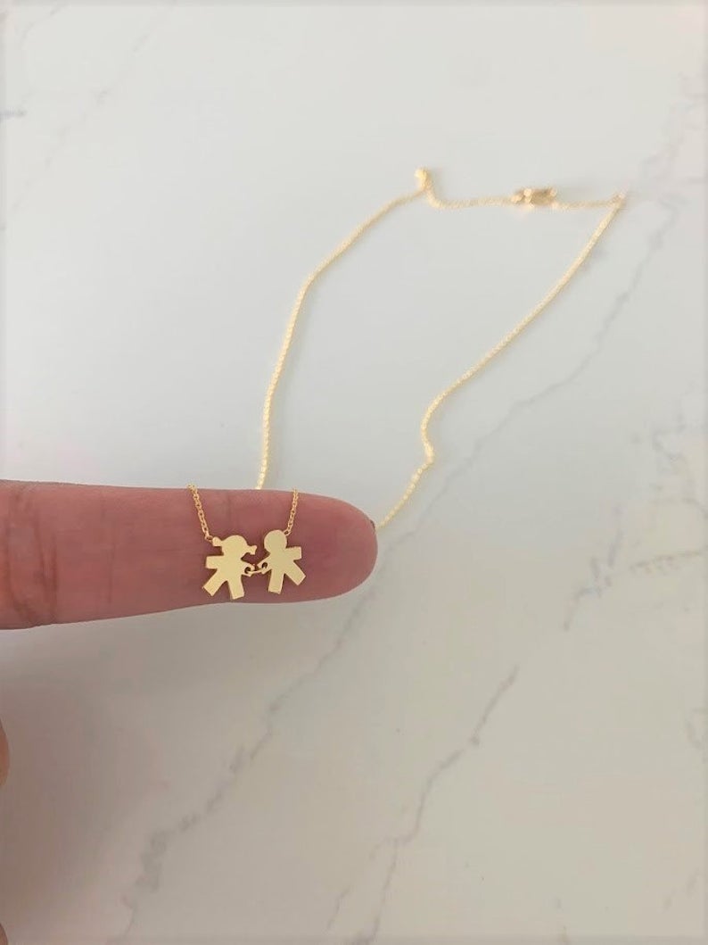 14K Solid Gold Mother's Necklace