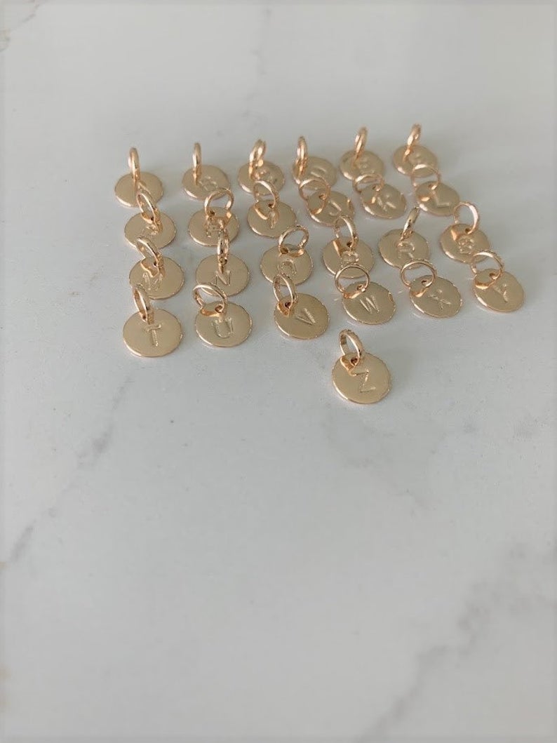 Dainty Disc Initial Disc Necklace