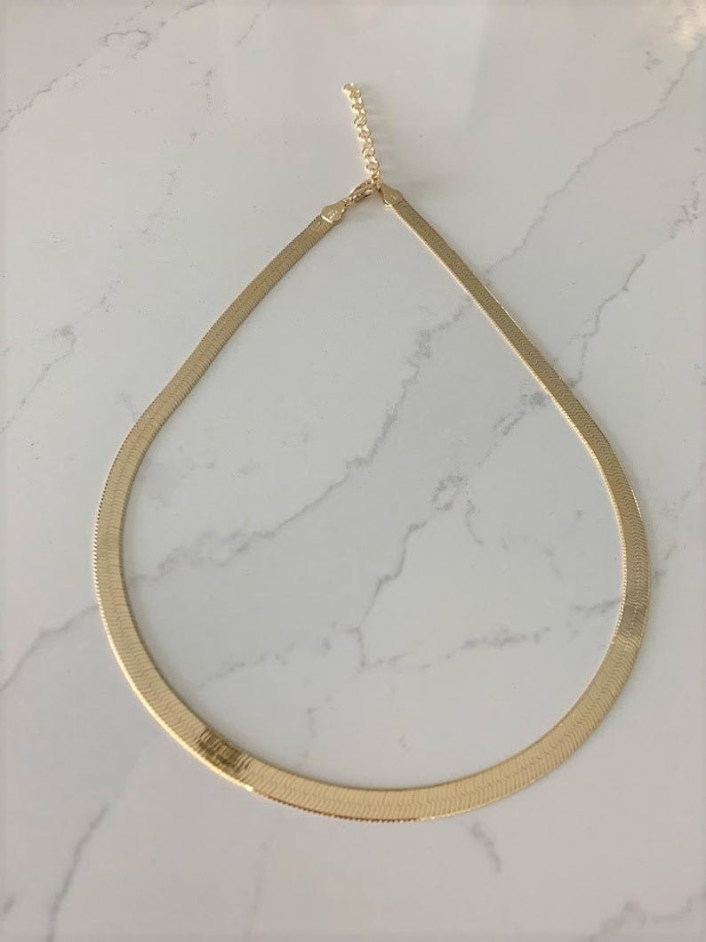 5.4 MM Glossy Herringbone Necklace